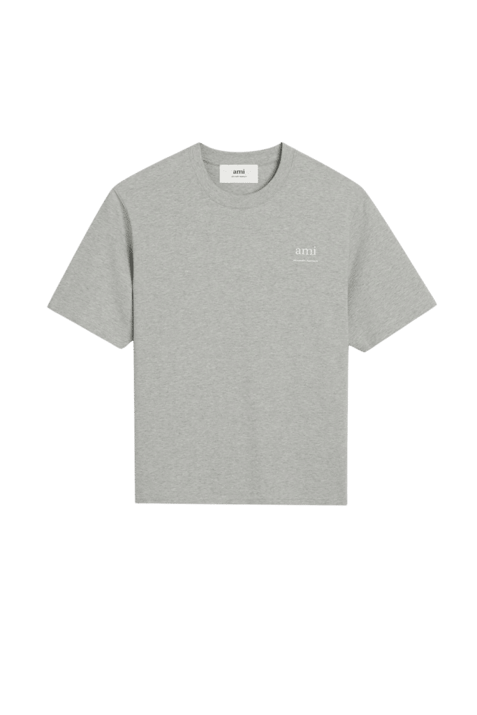 Tee-Shirt Boxy gris Logo Blanc