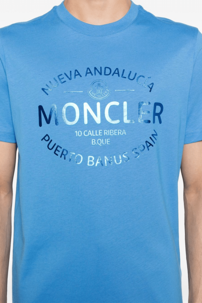 Tee-Shirt Bleu Logo Métallisé