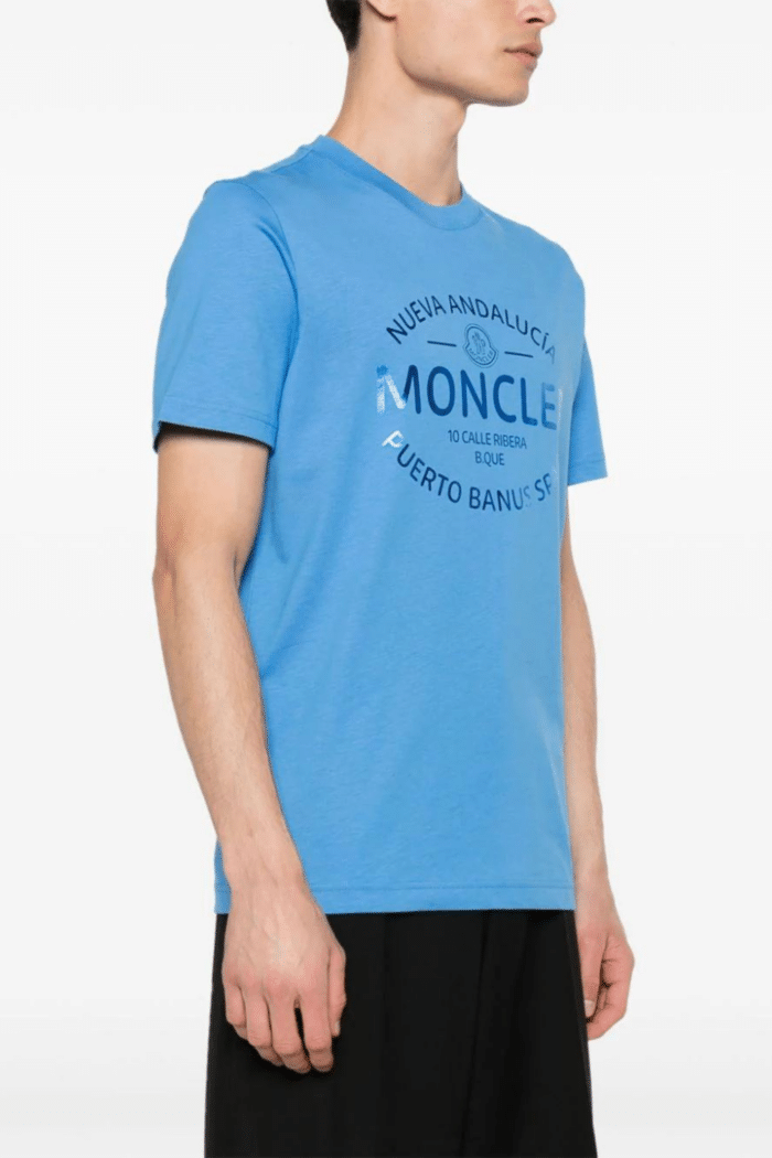 Tee-Shirt Bleu Logo Métallisé