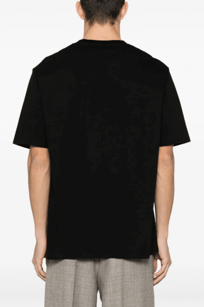Tee-Shirt Coton Noir Logo Brodé
