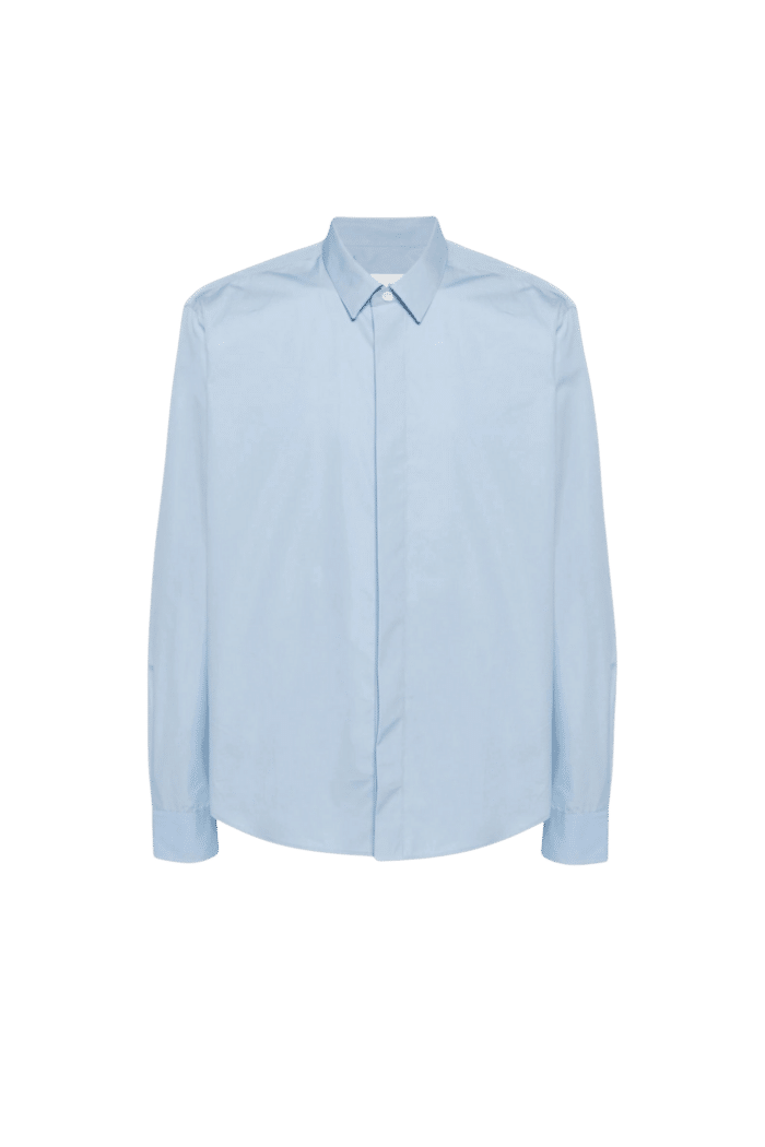 Chemise Popeline Coton Bleu Cachemire