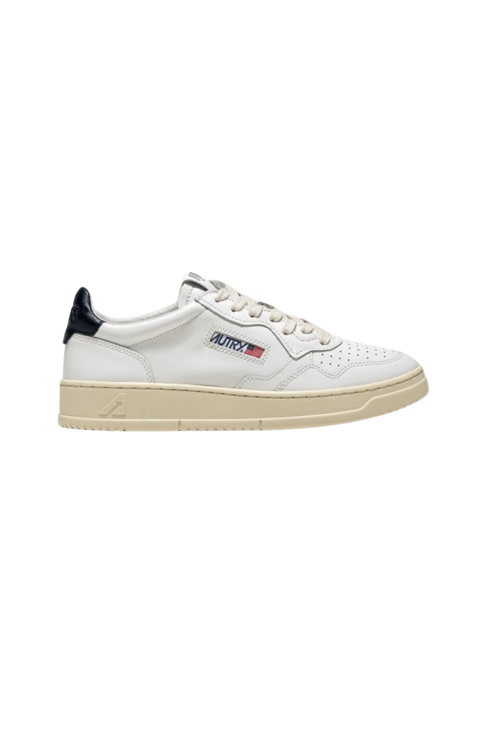 Sneakers Medalist Cuir Blanc Bleu Nuit