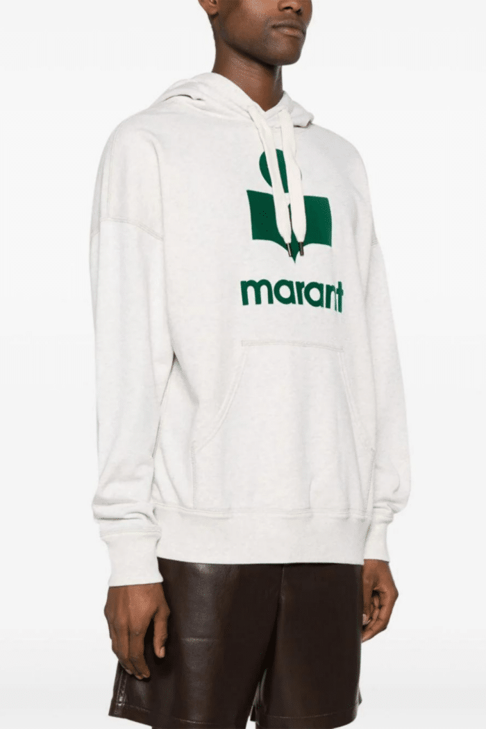 Hoodie Miley Ecru Logo Vert