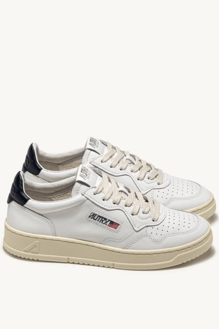 Sneakers Medalist Cuir Blanc Bleu Nuit