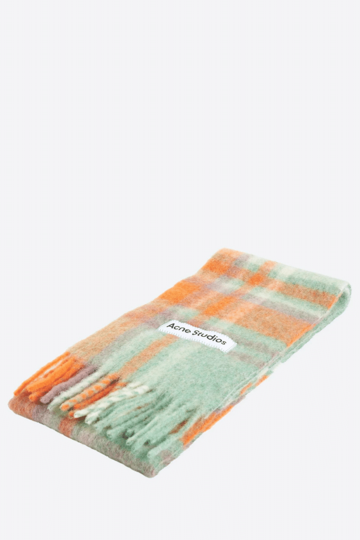 Écharpe Mohair Orange Lilas Aqua