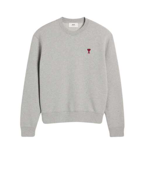 Sweat Coton Gris Cœur rouge