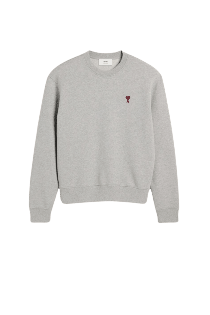 Sweat Coton Gris Cœur rouge