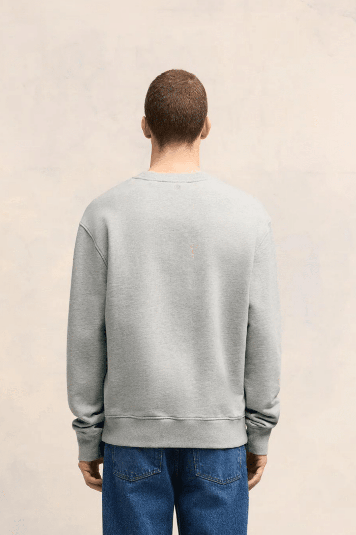 Sweat Coton Gris Cœur rouge