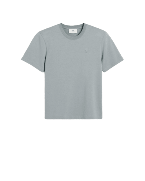 Tee-Shirt Cœur Embossé Bleu Argile