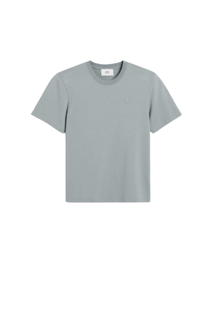 Tee-Shirt Cœur Embossé Bleu Argile