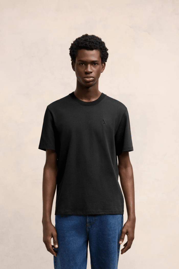 Tee-Shirt Cœur Embossé Noir