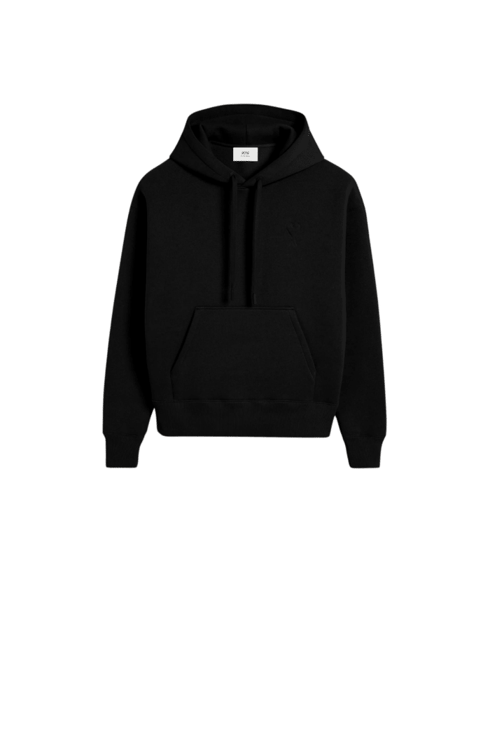 Hoodie Molleton Noir Cœur Noir