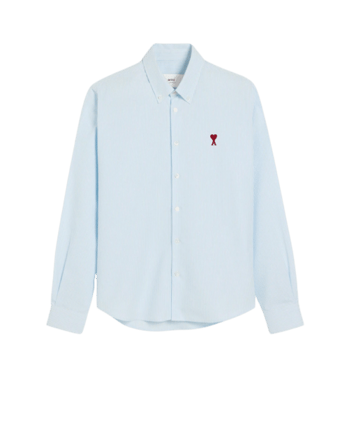 Chemise Col Boutonné Oxford Ciel / Blanc