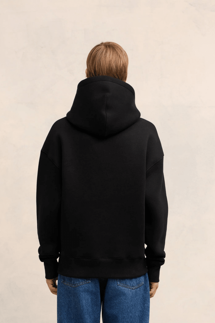 Hoodie Molleton Noir Cœur Noir