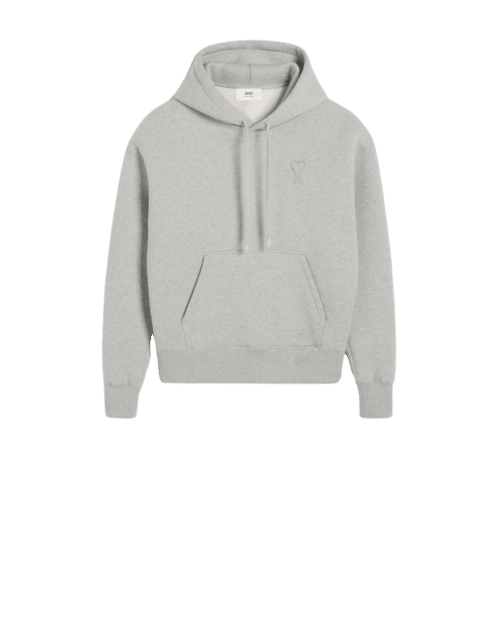 Hoodie Molleton Gris Cœur Gris