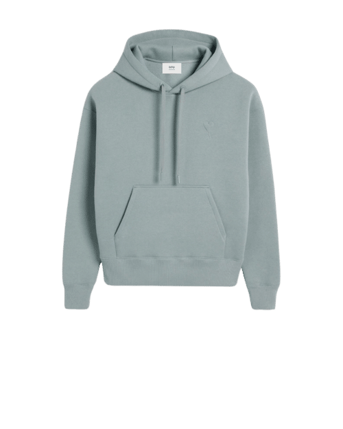 Hoodie Molleton Bleu Cœur Bleu Argile