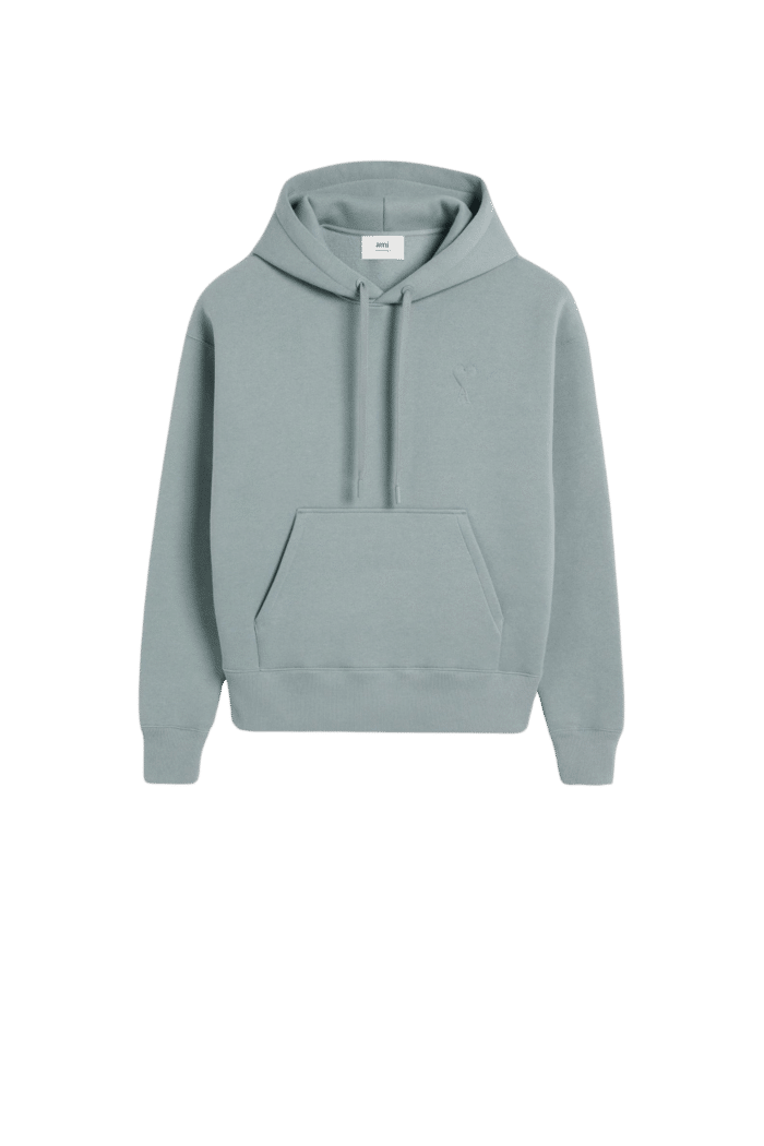 Hoodie Molleton Bleu Cœur Bleu Argile