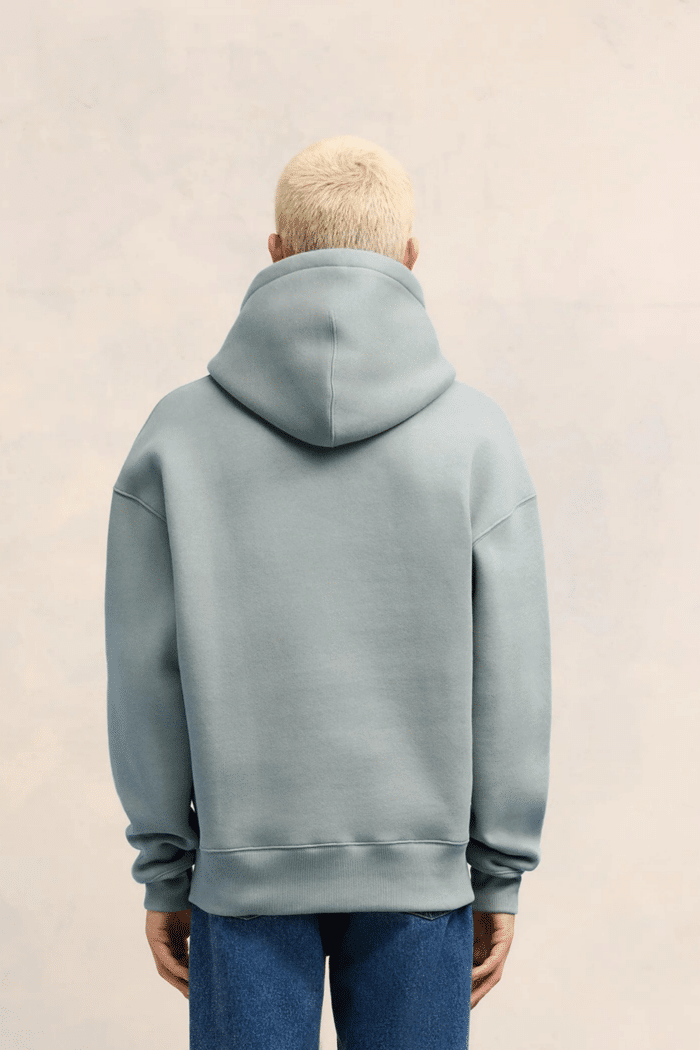 Hoodie Molleton Bleu Cœur Bleu Argile