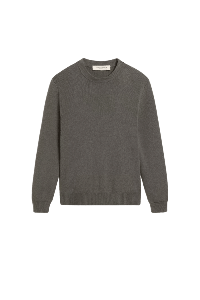 Pull Coton Gris Foncé Dos Logoté