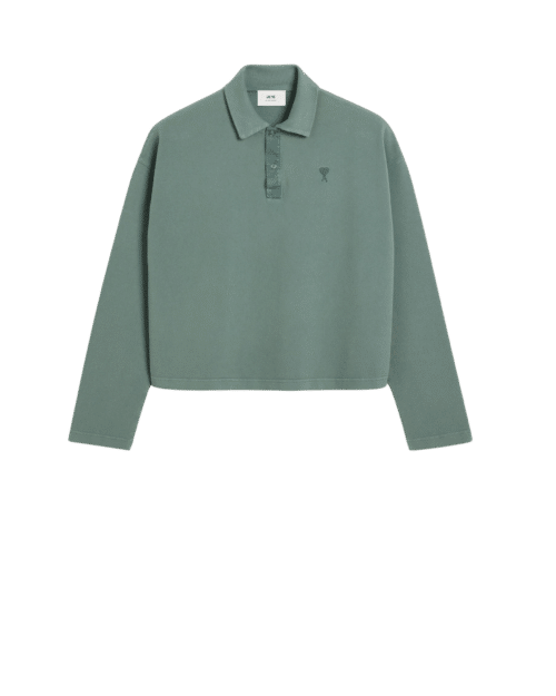 Polo Cropped Manches Longues Argile