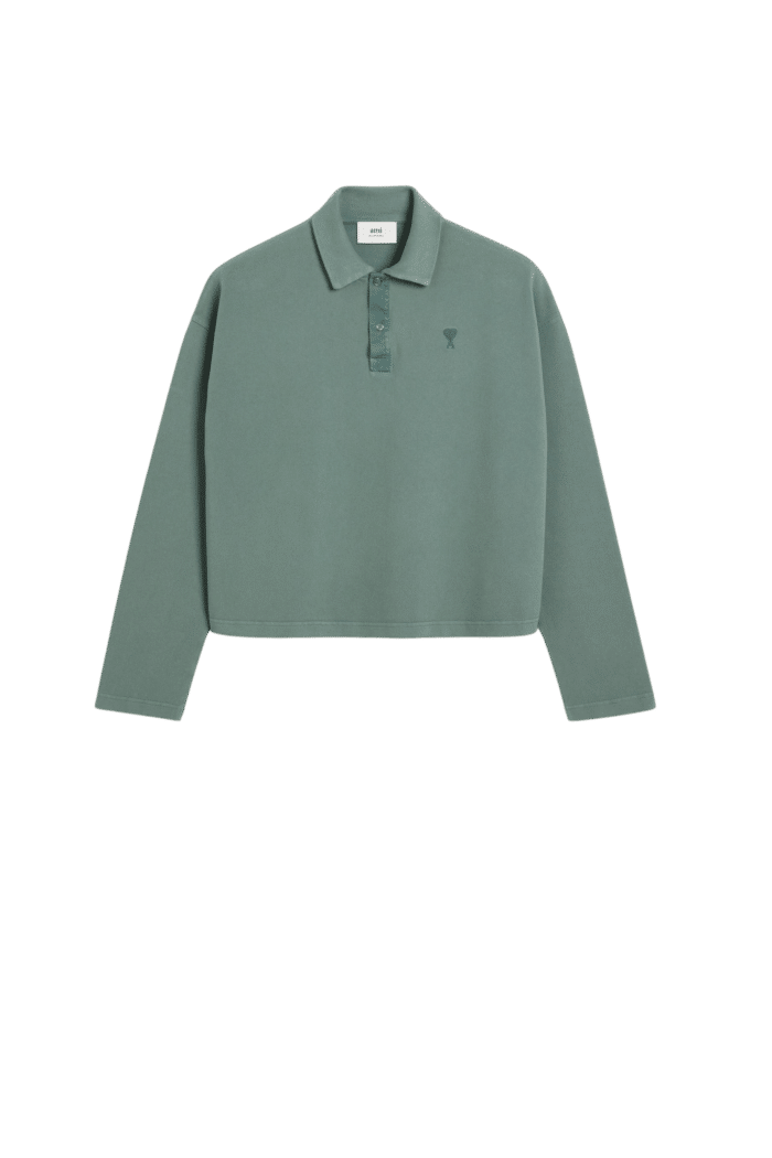 Polo Cropped Manches Longues Argile