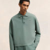 Polo Cropped Manches Longues Argile