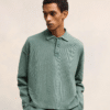 Polo Cropped Manches Longues Argile