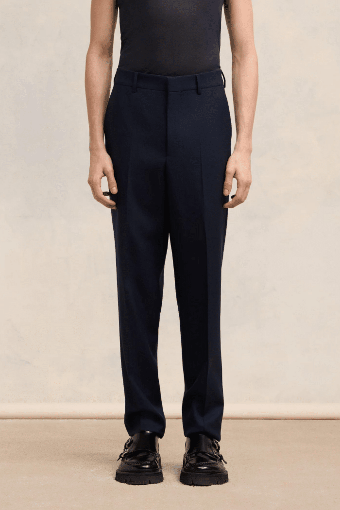 Pantalon Cigarette Laine Marine