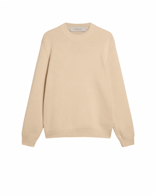Pull Coton Beige Dos Logoté