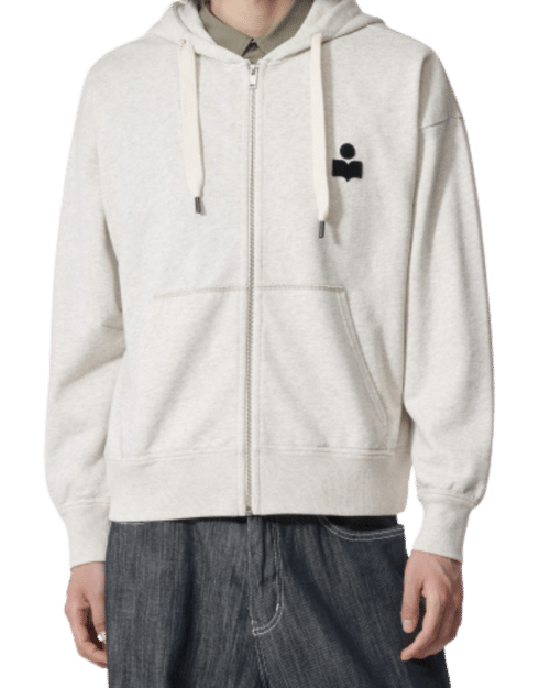 Sweat Capuche Zippé Écru