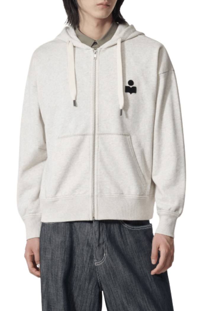 Sweat Capuche Zippé Écru