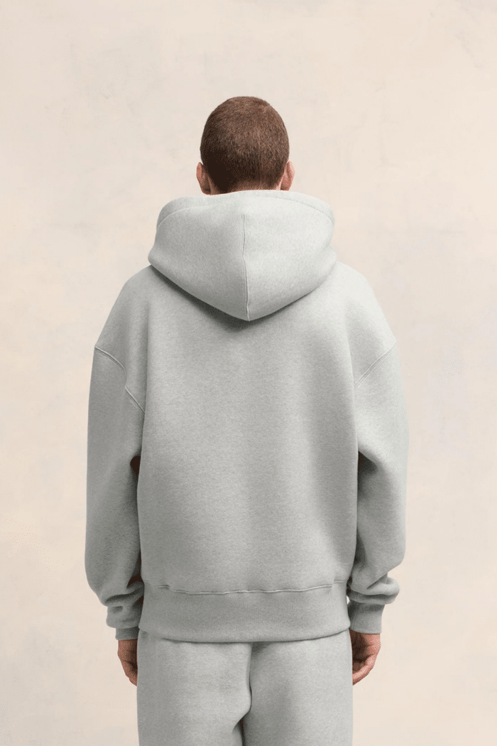 Hoodie Zippé Molleton Gris Cœur Gris