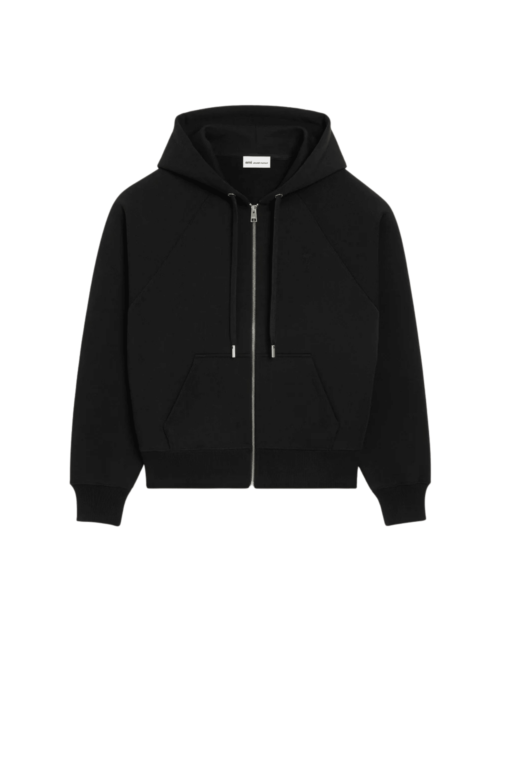 Hoodie Zippé Noir Cœur Embossé