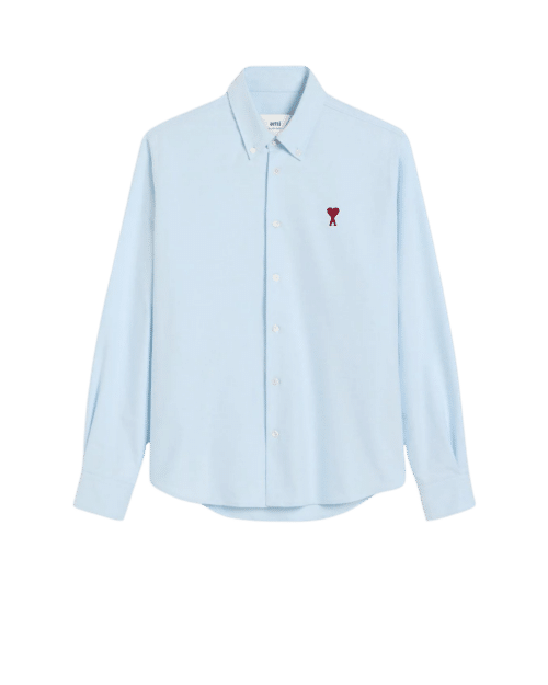 Chemise Col Boutonné Oxford Ciel