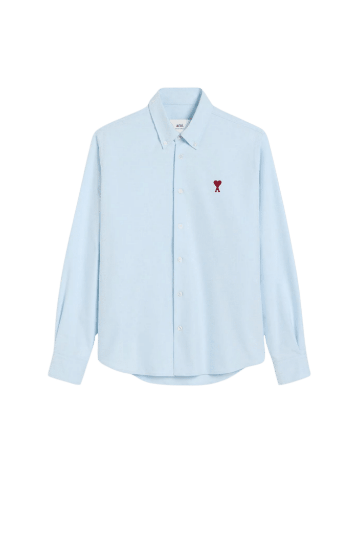 Chemise Col Boutonné Oxford Ciel