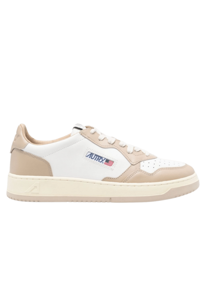 Sneakers Medalist Cuir Beige Blanc