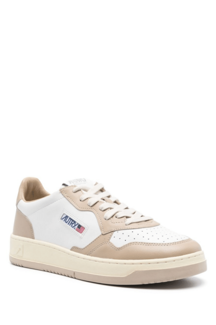 Sneakers Medalist Cuir Beige Blanc