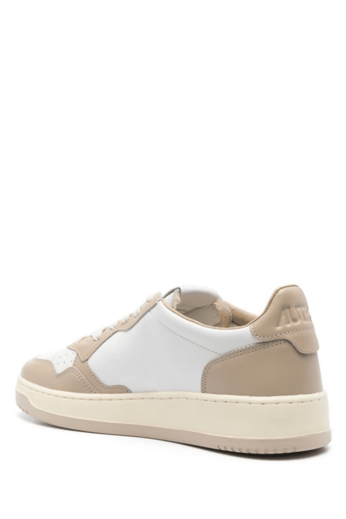 Sneakers Medalist Cuir Beige Blanc