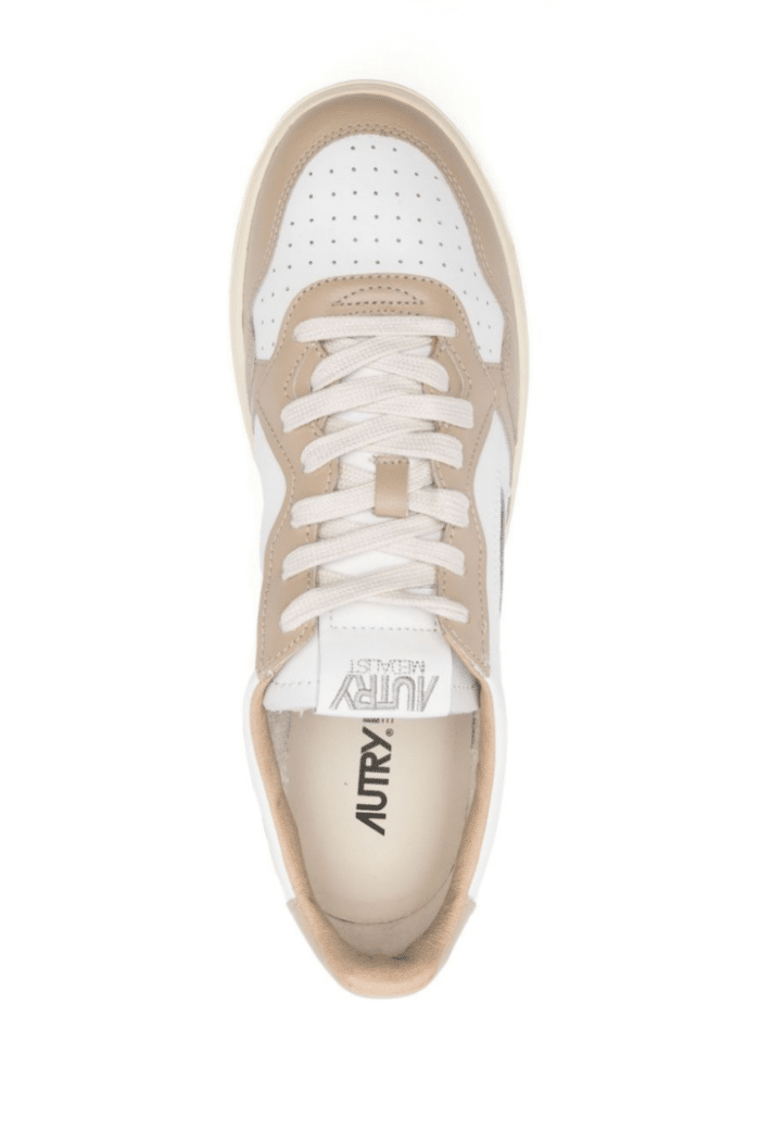 Sneakers Medalist Cuir Beige Blanc