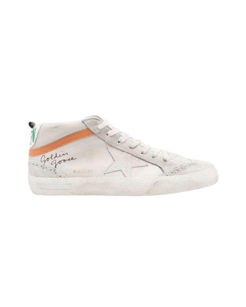 Sneakers Mid Star Blanc Blanc Orange