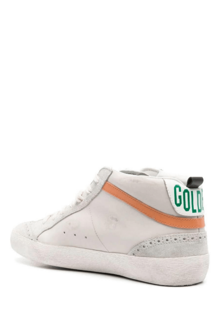 Sneakers Mid Star Blanc Blanc Orange