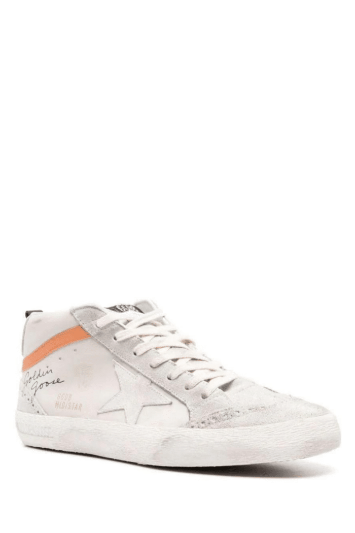 Sneakers Mid Star Blanc Blanc Orange