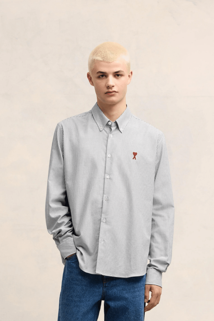 Chemise Col Boutonné Oxford Noir / Blanc