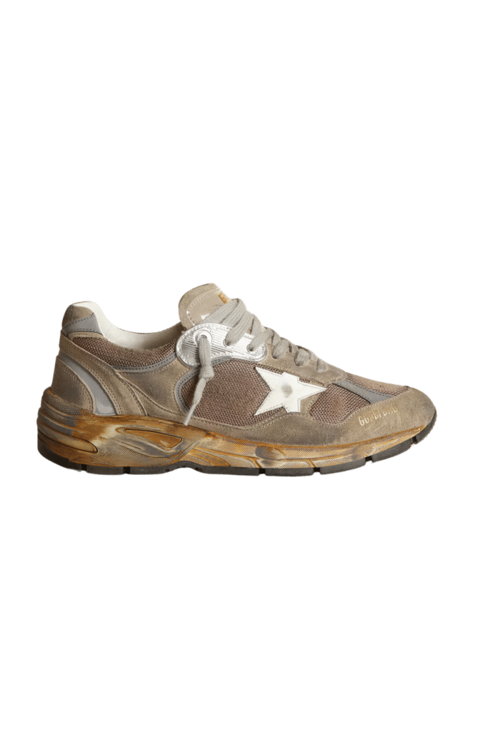 Sneakers Running Dad Taupe Gris Argent