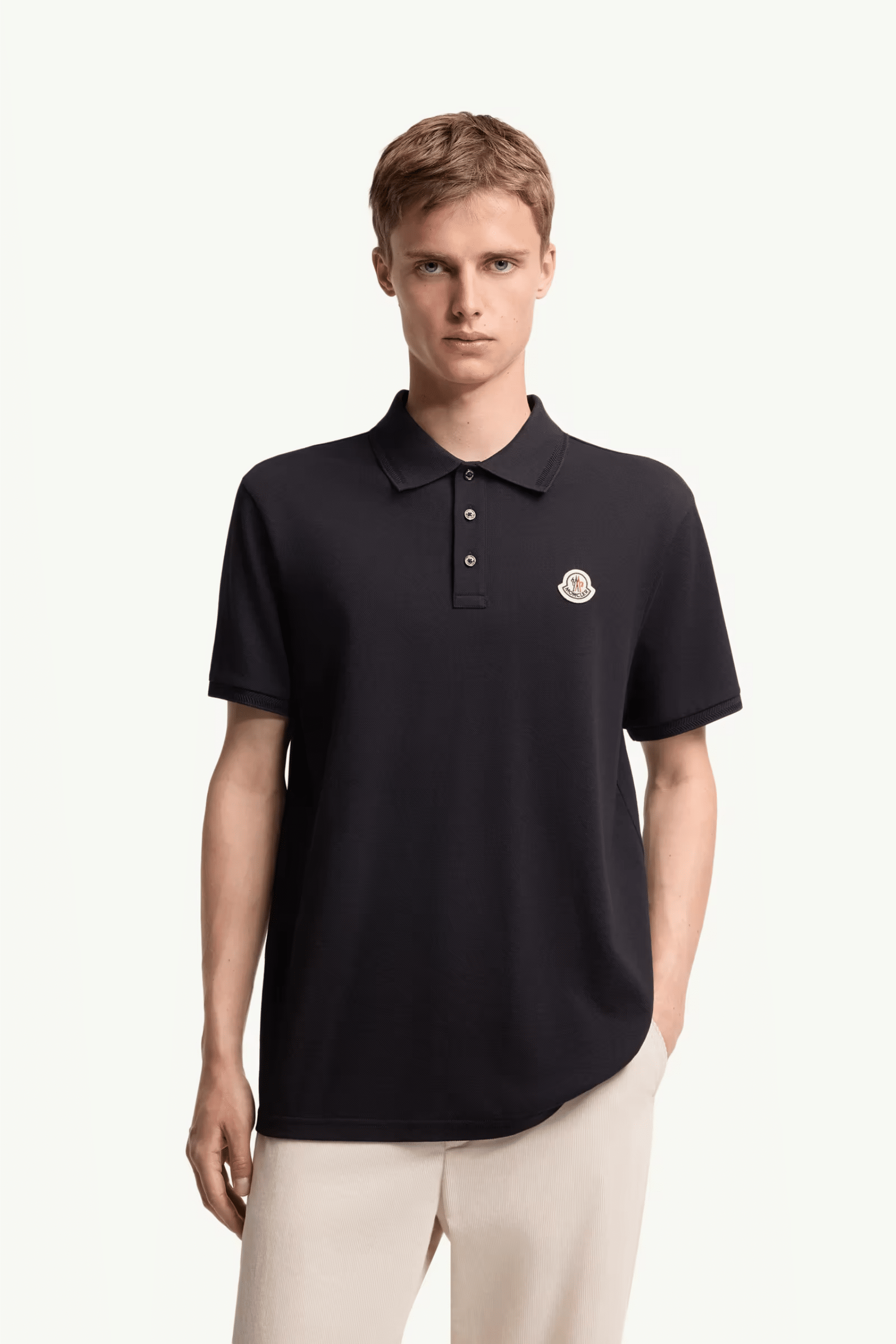 Polo en Coton Marine Logo Tricolore