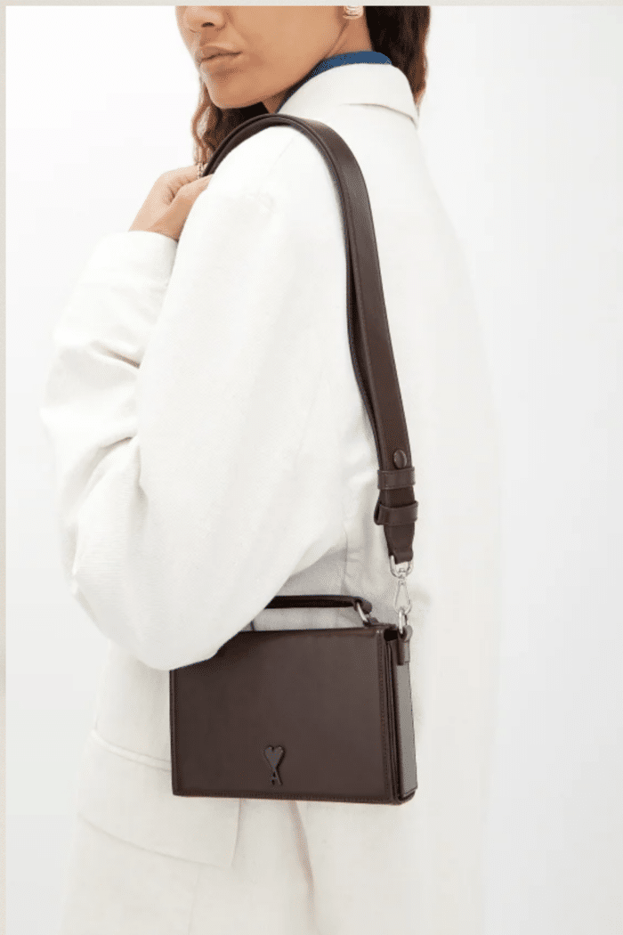 Sac lunch box cuir marron