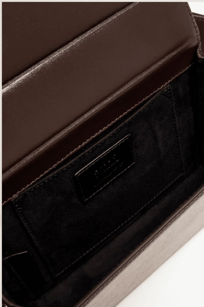 Sac lunch box cuir marron