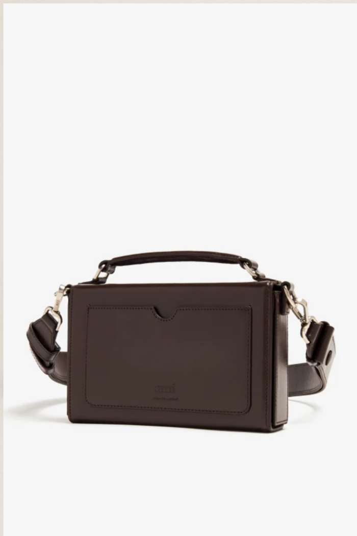 Sac lunch box cuir marron