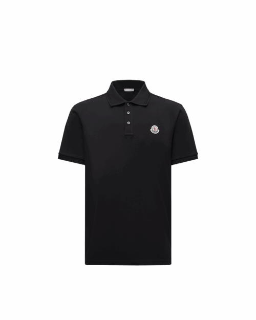 Polo Noir Logo Tricolore