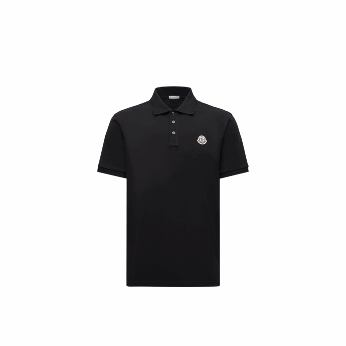 Polo Noir Logo Tricolore